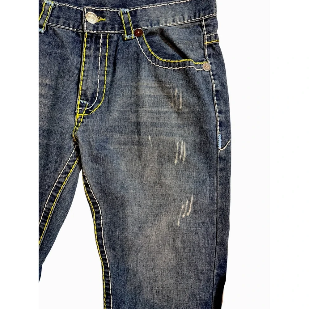 True Religion Y2K Denim‎ Jeans 36 Multicolor Billie Rope Stitch Straight Leg